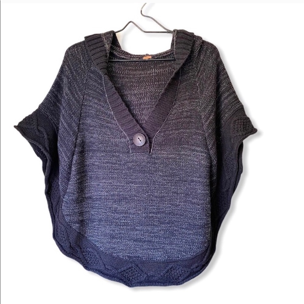 Free People black knit poncho